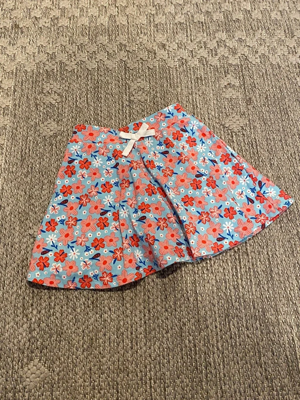 dip Orange Flowers Blue Skort White Bow Cotton Bottoms